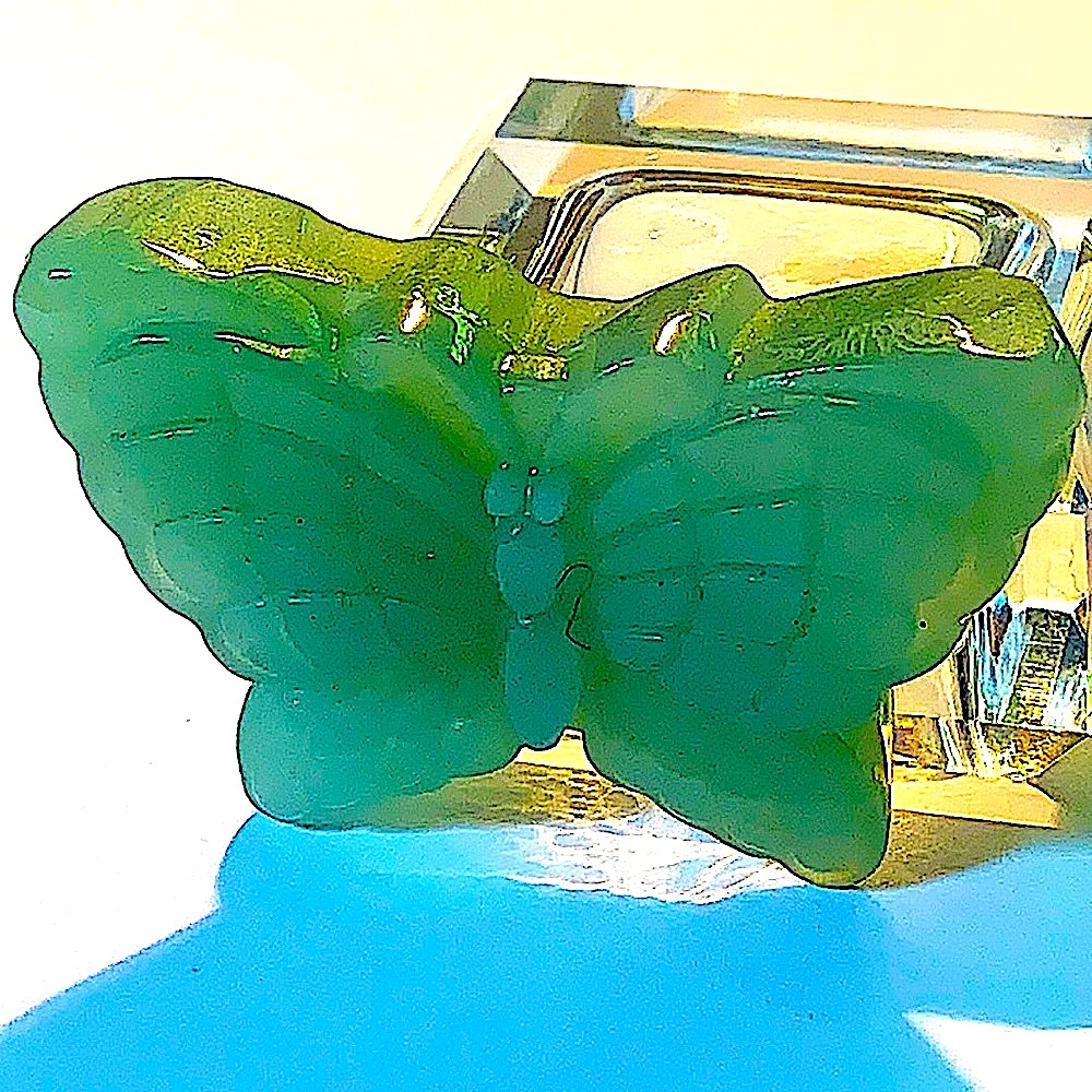 BUTTERFLY GREEN AVENTURINE CARVED CRYSTAL